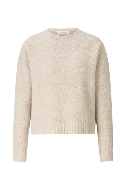 Rich & Royal Bouclé Pullover Crew Neck in Caffee Latte