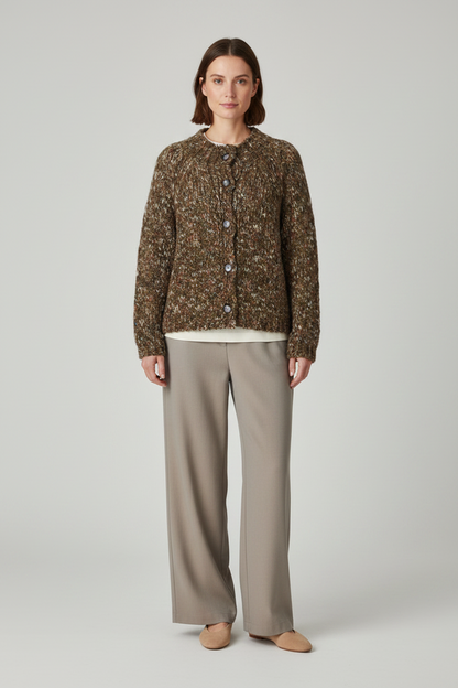 Rich & Royal Multicolour Strickjacke in Golden Moss