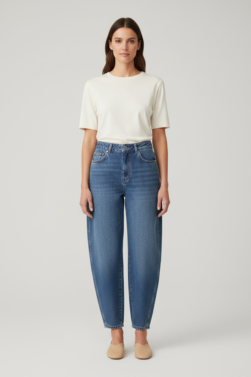 Rich & Royal Barrel Jeans Retro Blue aus Bio-Baumwolle