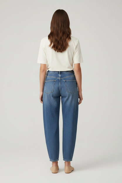 Rich & Royal Barrel Jeans Retro Blue aus Bio-Baumwolle