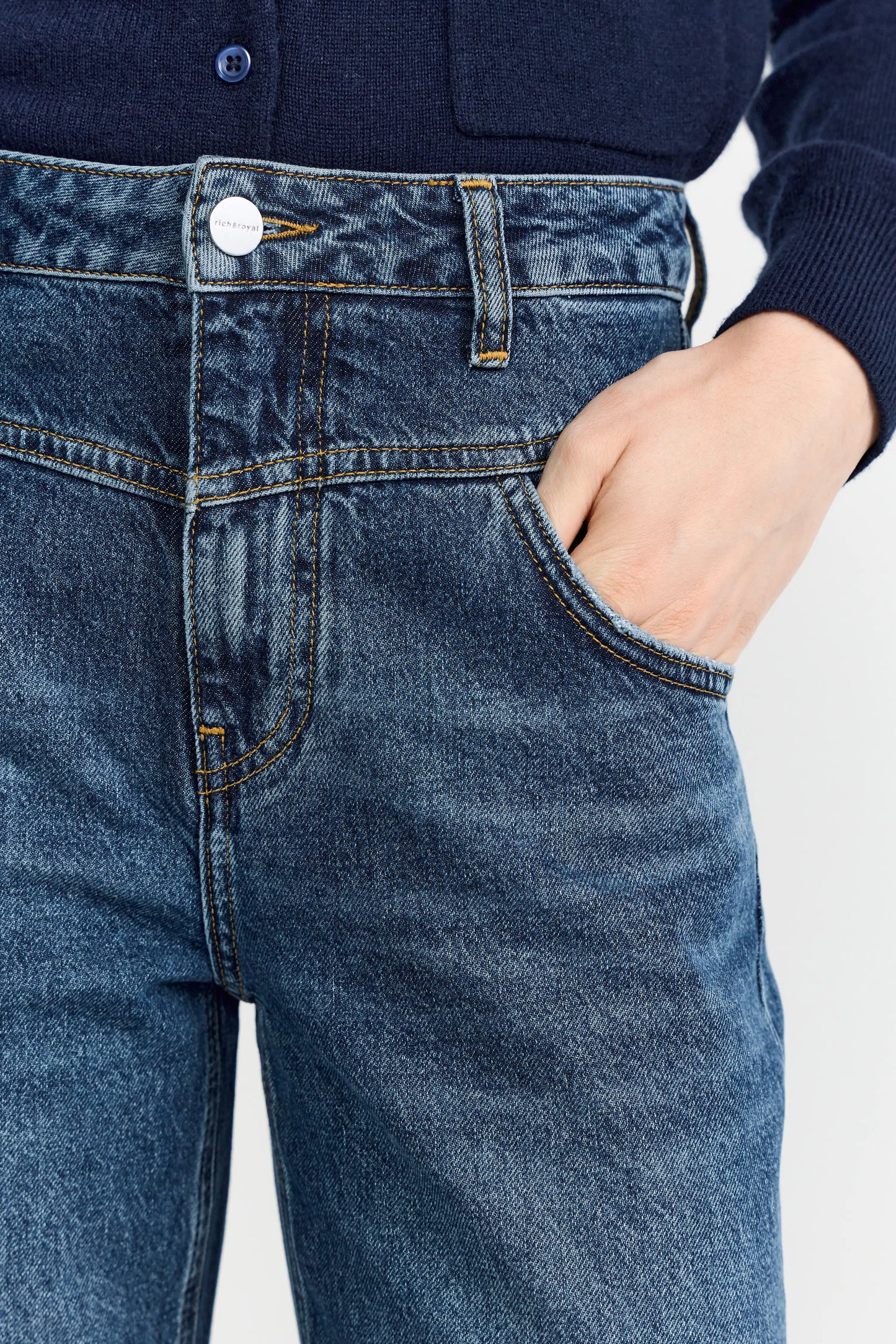 Rich Royal Slouchy Dark Blue Denim Jeans denim blue