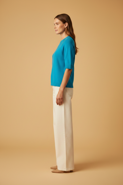 Rich & Royal Seamless Crew Short Sleeve blue jewel