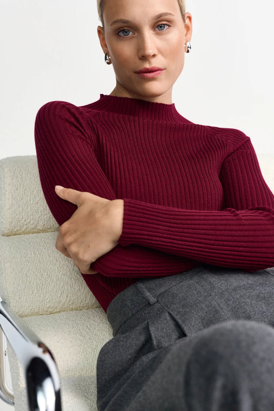 Rich & Royal Merino Rib Ruby Glow