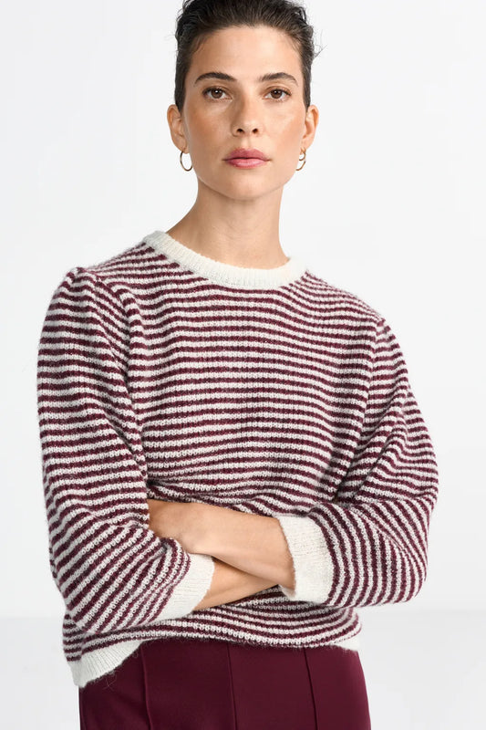 Rich & Royal Pullover Stripped Ruby Glow