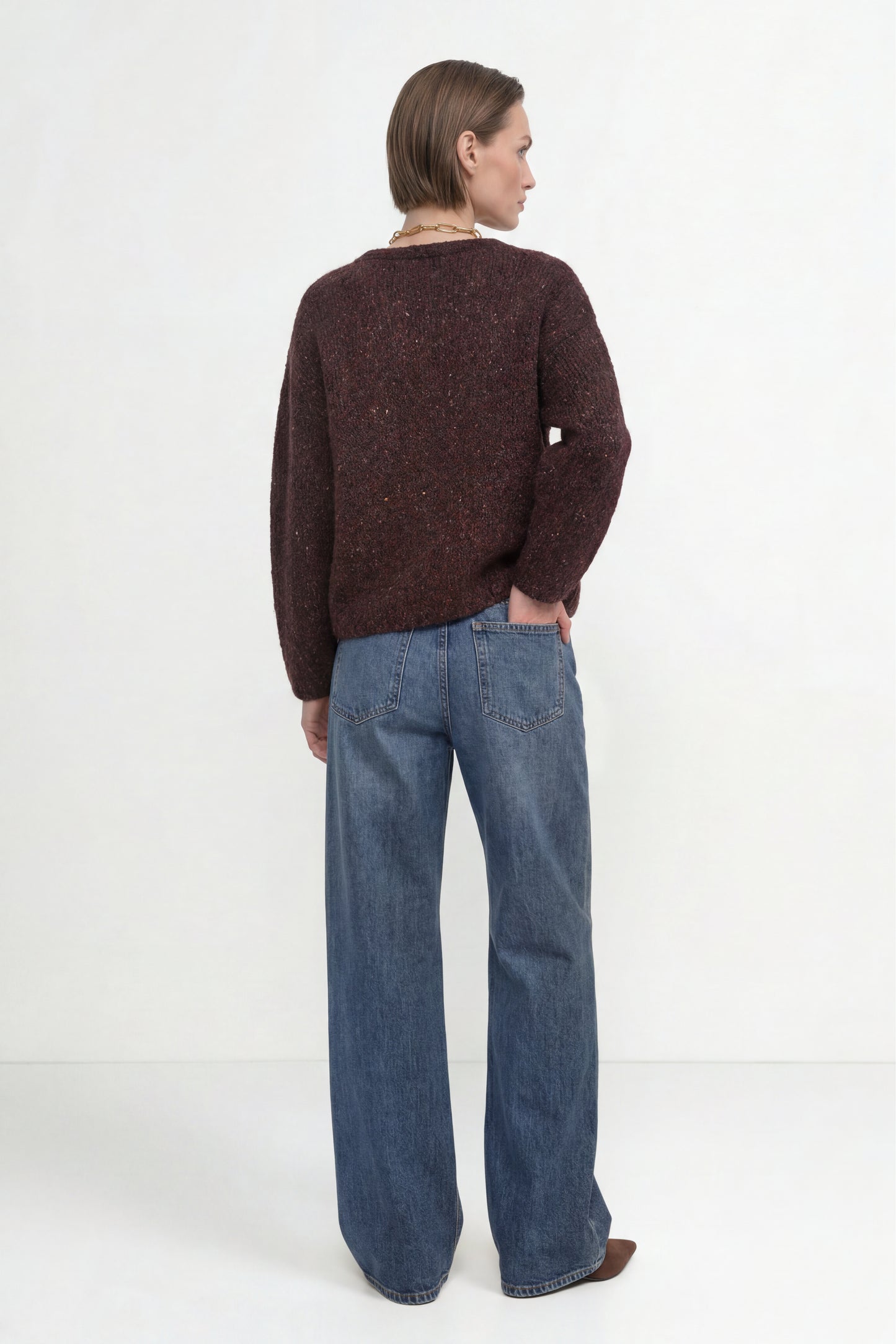 Rich & Royal Seamless Neps Yarn Crew – chocolate torte