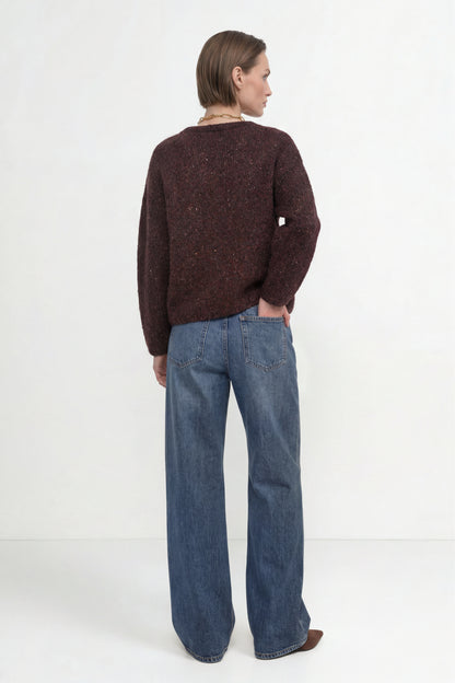 Rich & Royal Seamless Neps Yarn Crew – chocolate torte
