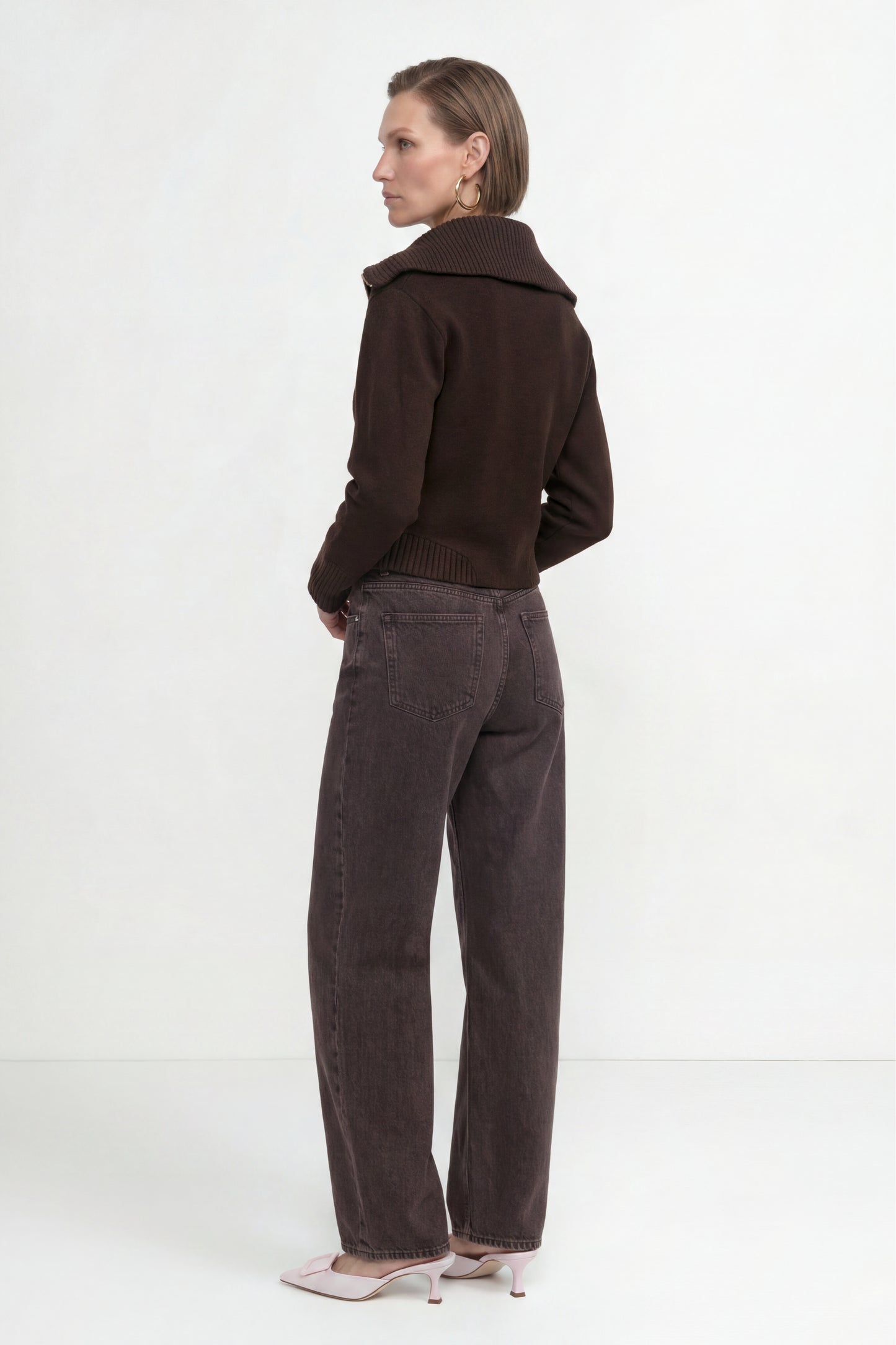 Rich & Royal Brown Long Barrel Jeans chocolate torte
