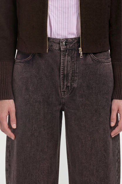 Rich & Royal Brown Long Barrel Jeans chocolate torte