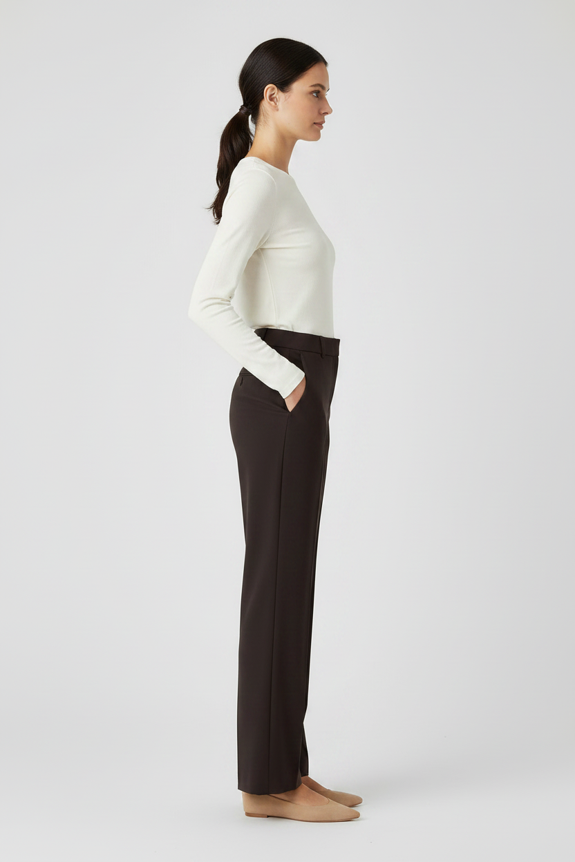Rich & Royal Cropped Straight Hose in Chocolate Torte