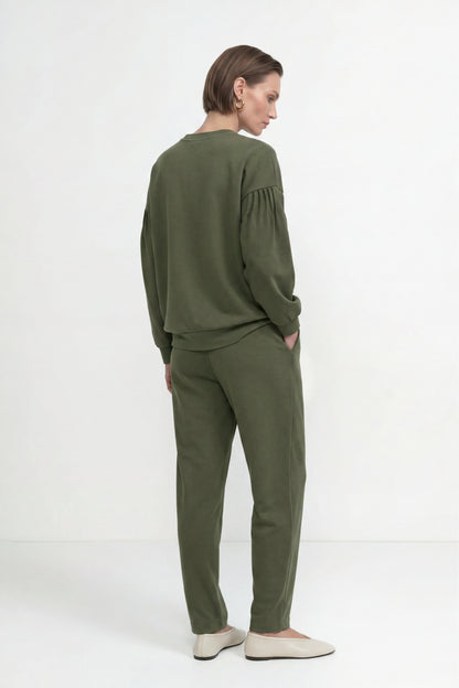 Rich & Royal Plissee-Shirt T Peach Blattgrün