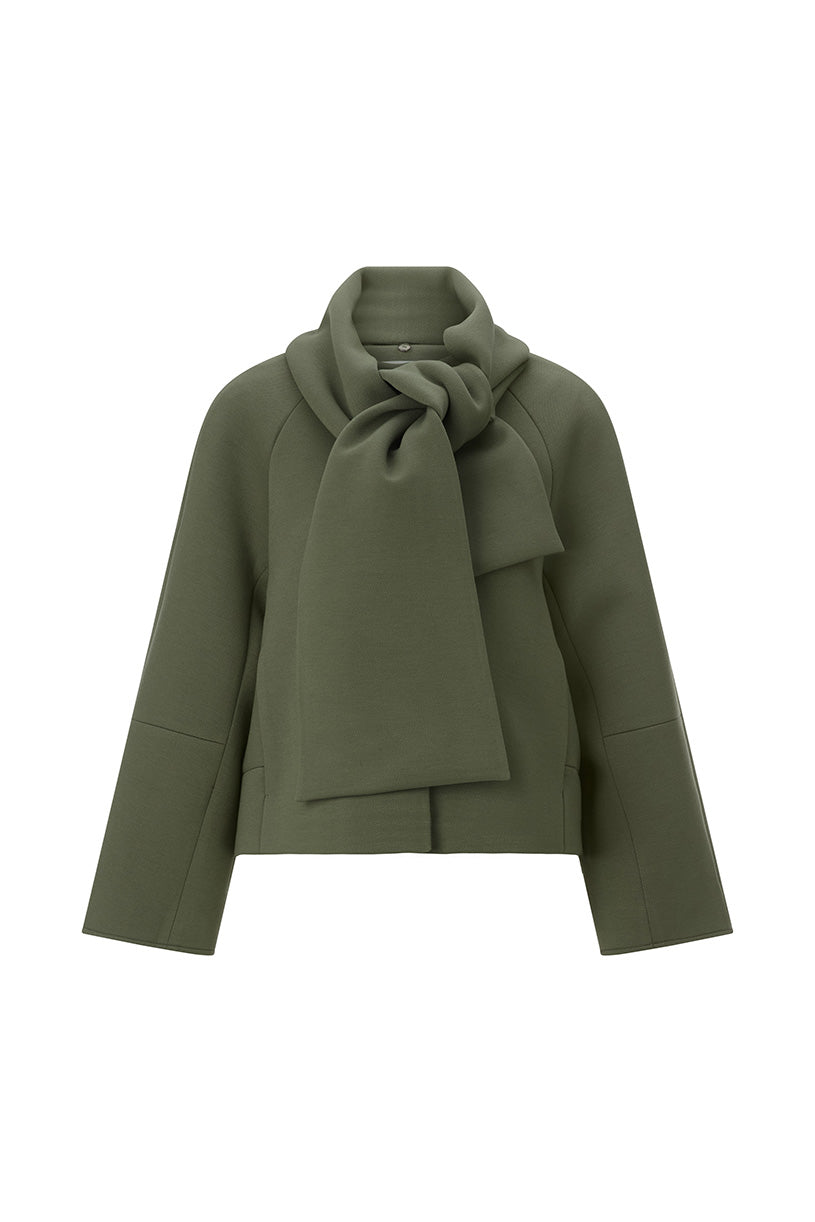 Rich & Royal Jacke mit Schalkragen Blattgrün