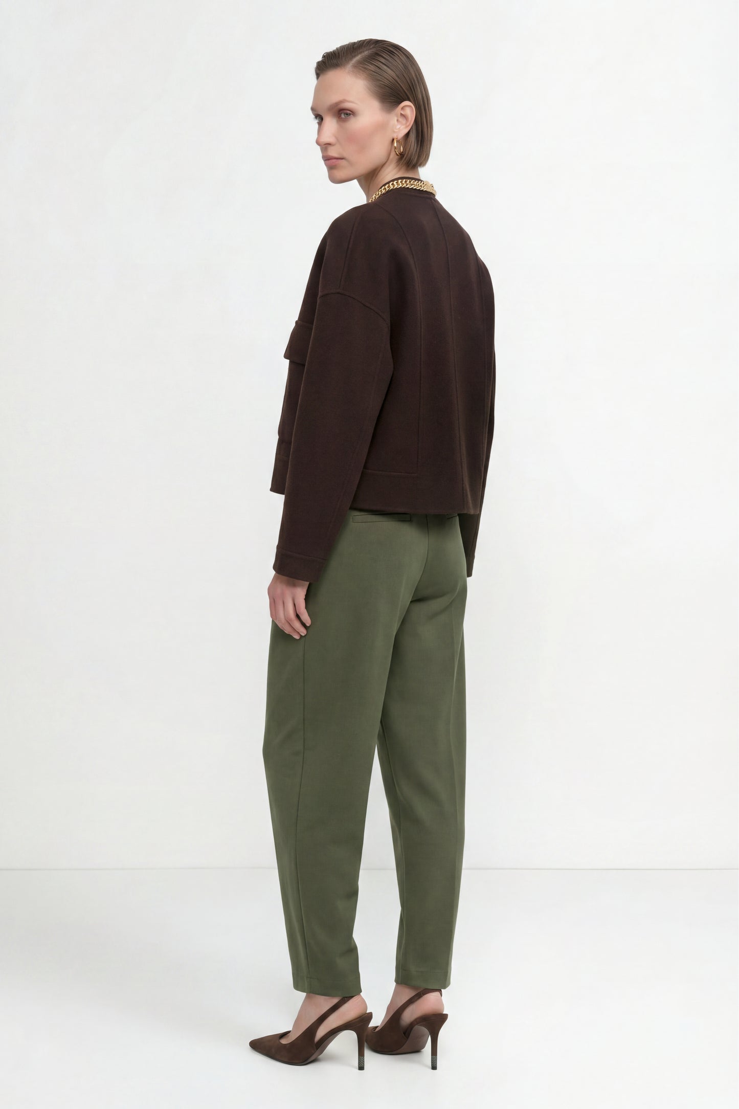 Rich & Royal Weite Hose T Peach Blattgrün