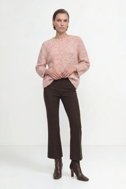 Rich & Royal Seamless Neps Yarn Crew – powder rosé