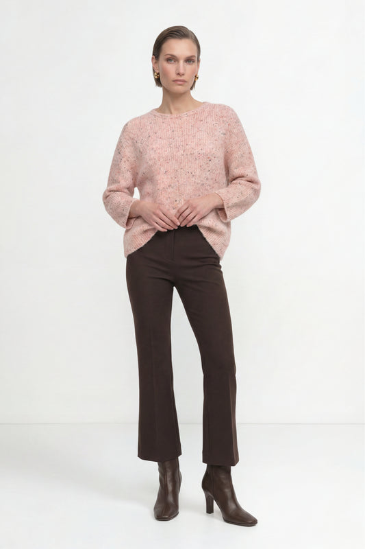 Rich & Royal Seamless Neps Yarn Crew – powder rosé