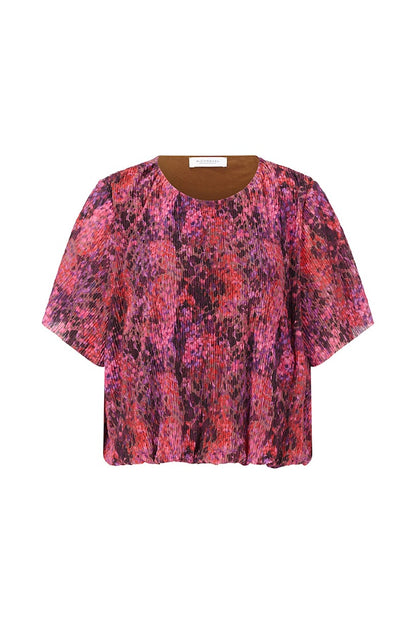 Rich & Royal Dot Print Crinkle T-Shirt in Mulberry
