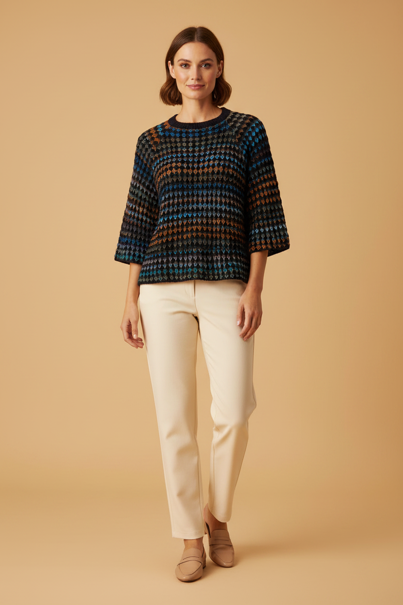 Rich & Royal Wide SLVS Texture Stitch midnight blue