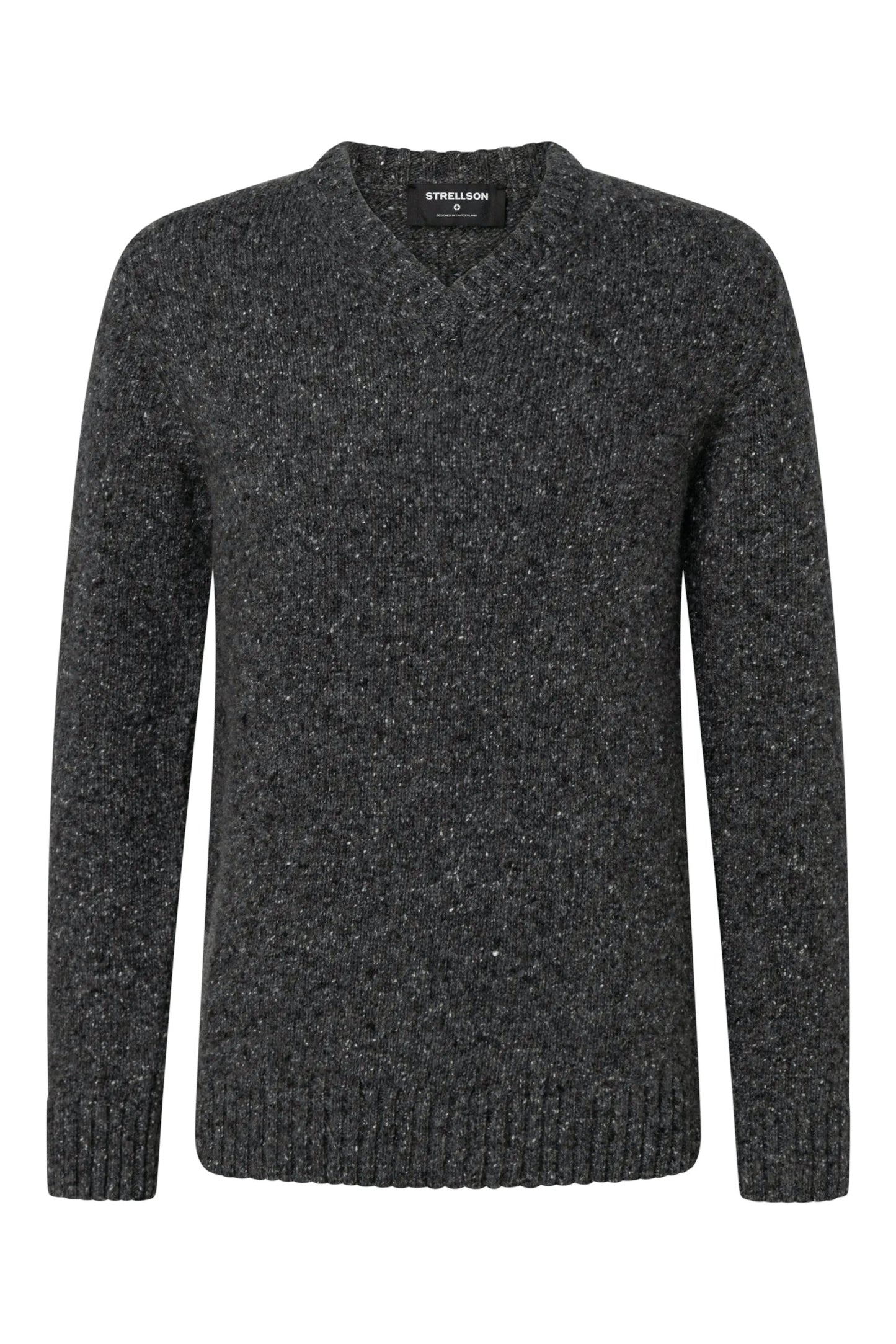 Strellson Strickpullover Doro-V Dunkelgrau – Herren Knitwear aus Wolle
