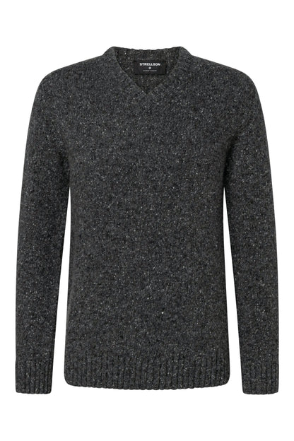 Strellson Strickpullover Doro-V Dunkelgrau – Herren Knitwear aus Wolle