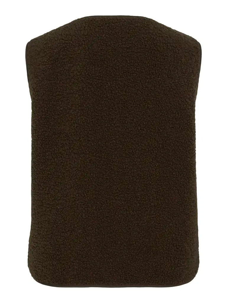 Vila Teddy-Weste Viada in der Farbe Coffee Bean