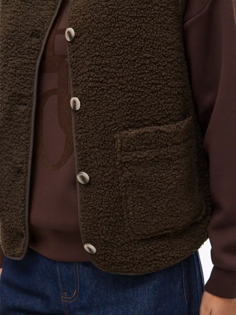 Vila Teddy-Weste Viada in der Farbe Coffee Bean
