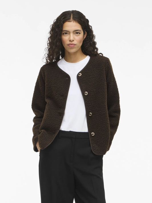 Vila Teddy-Jacke Viada in der Farbe Coffee Bean