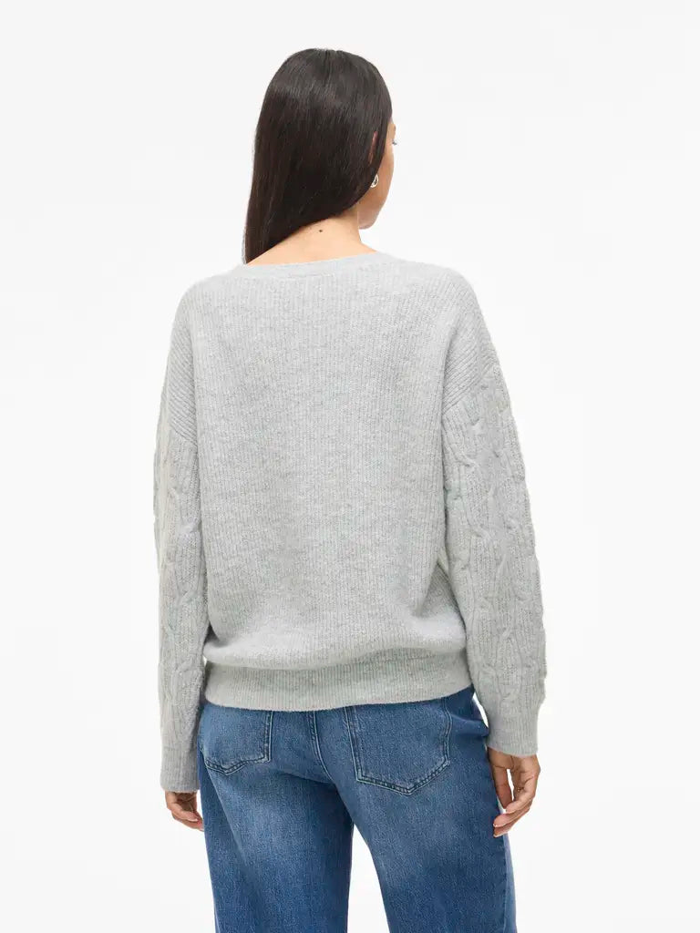 Vila Pullover Vilassia in der Farbe Light Grey Melange