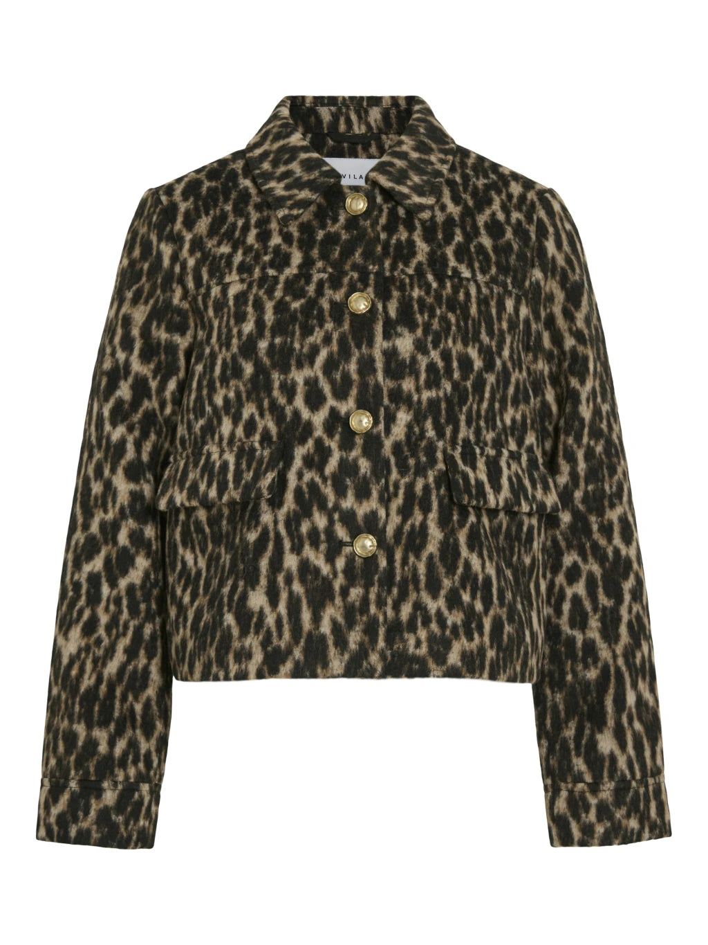 Vila Jacke Vijuice in der Farbe Black Beauty Leopard
