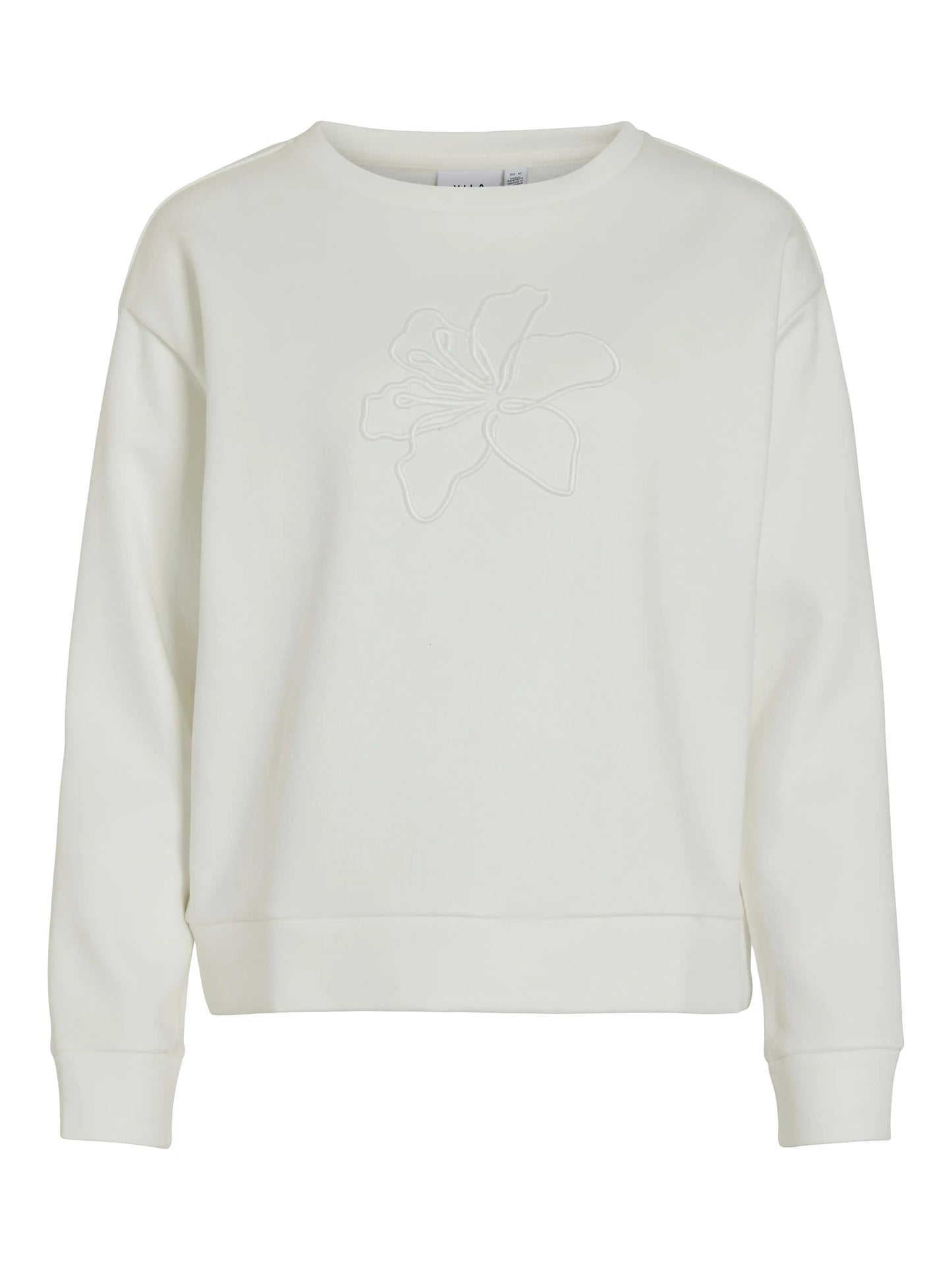 Vila Pullover Vifridea Flowers EMB O-Neck L/S in der Farbe Snow White