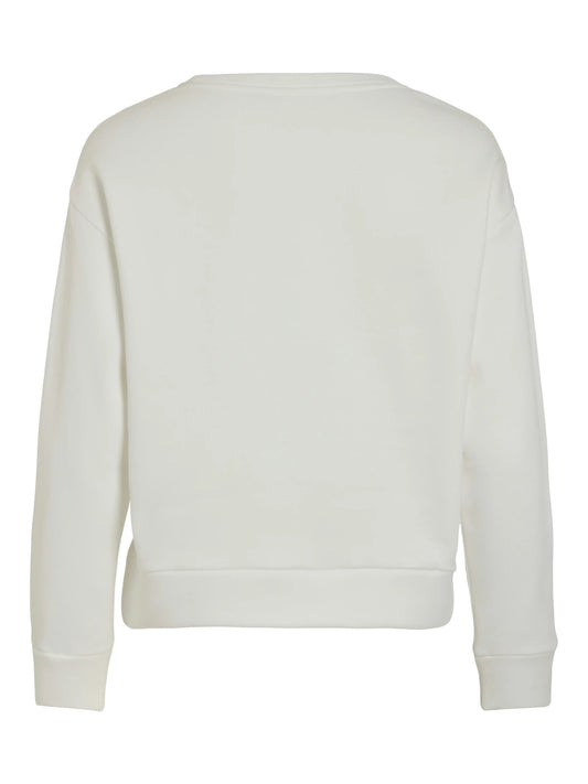 Vila Pullover Vifridea Flowers EMB O-Neck L/S in der Farbe Snow White