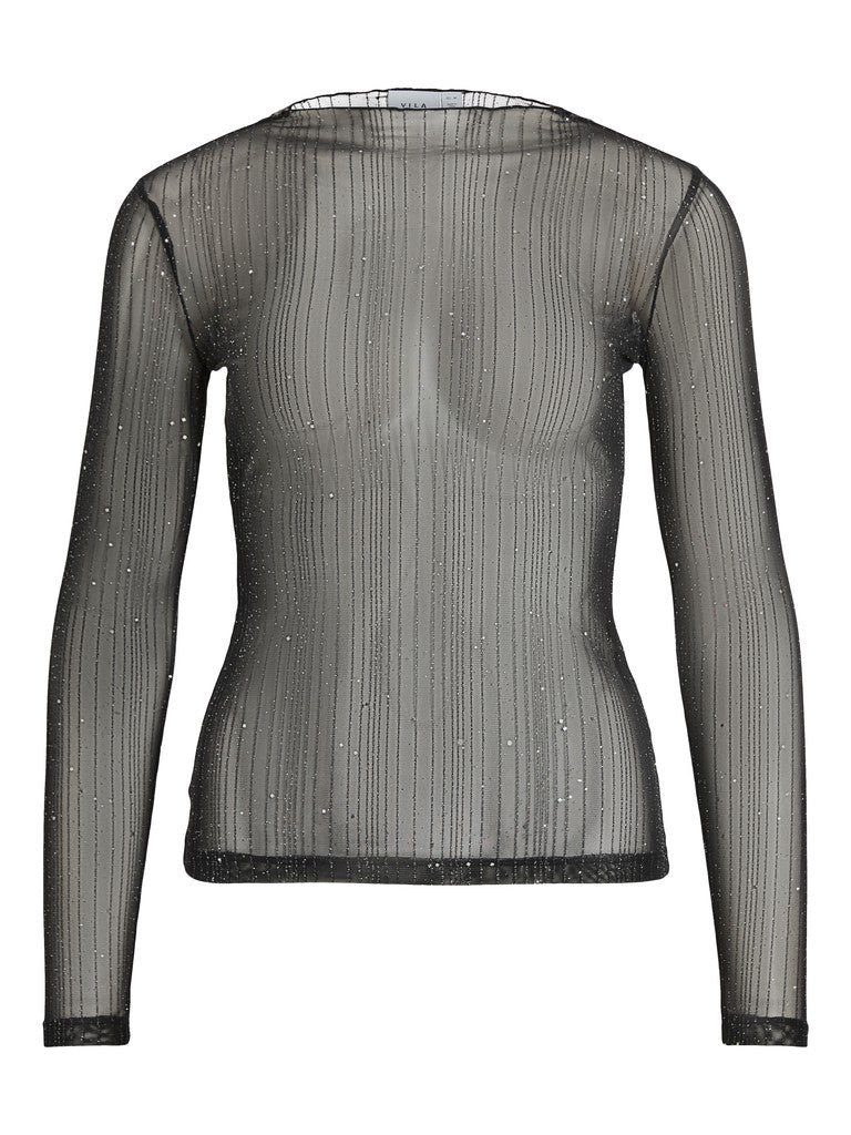 Vila Stehkragen-Longsleeve Viturno in Black Beauty