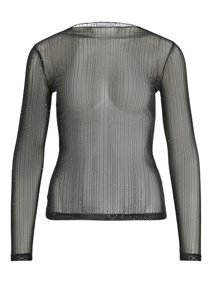 Vila Stehkragen-Longsleeve Viturno in Black Beauty