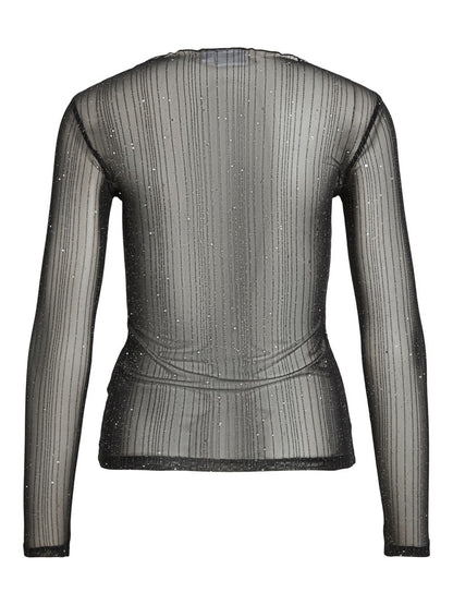 Vila Stehkragen-Longsleeve Viturno in Black Beauty