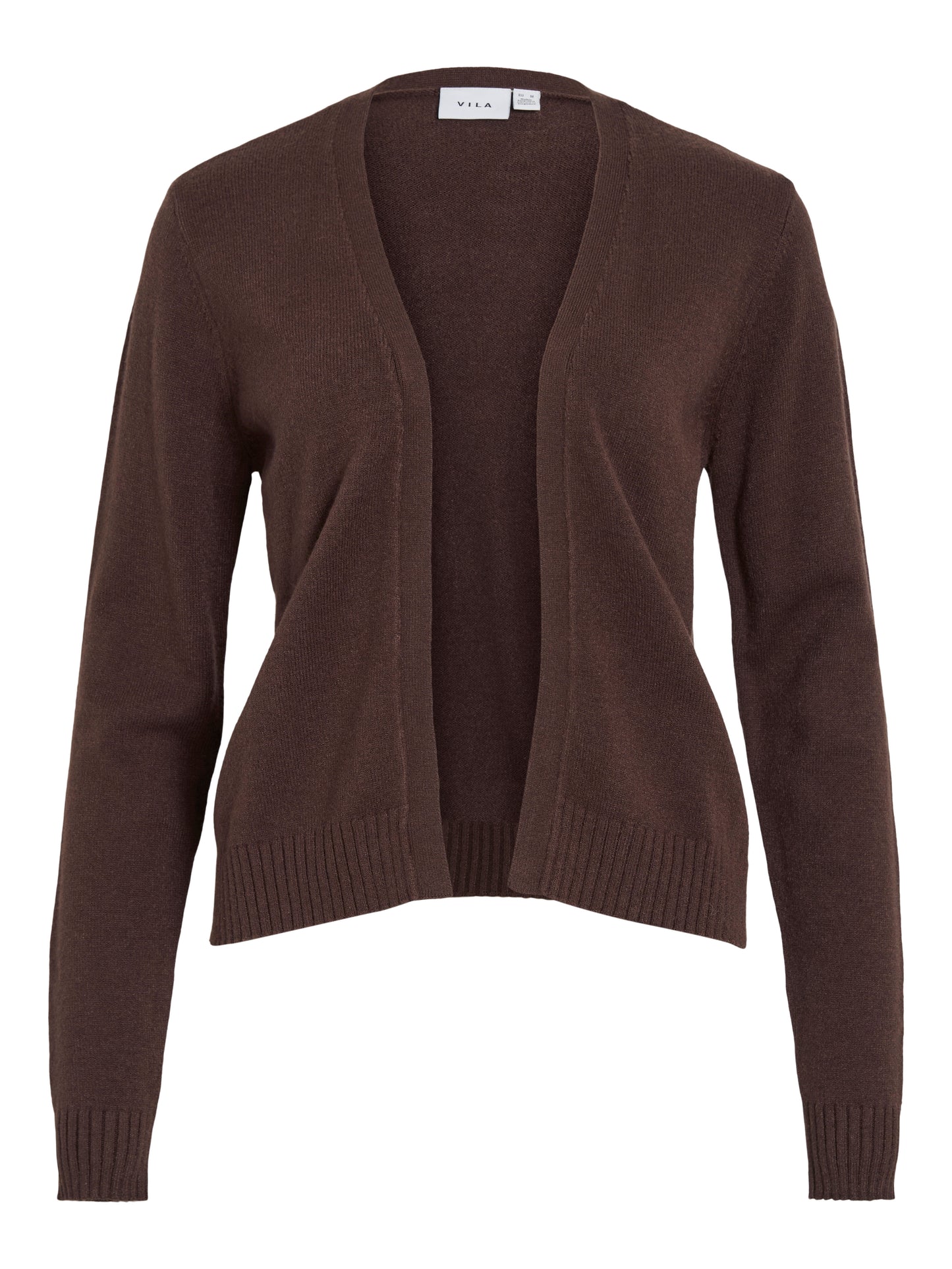 Vila Strickjacke Viril Kurz Langarm Strick Cardigan Coffee Bean