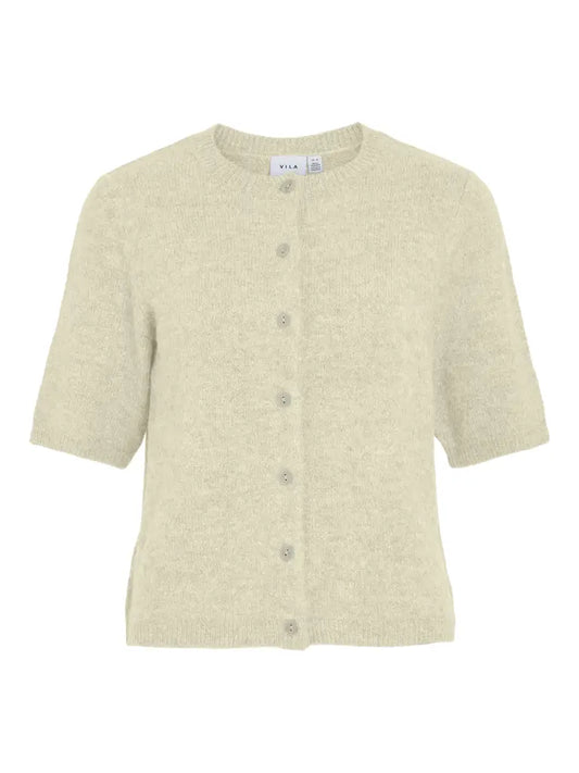 Vila Vidainty Kurzarm-Cardigan  Super Light Natural Melan