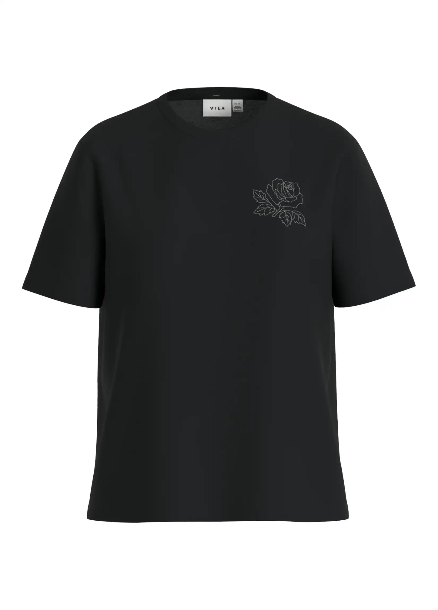 Vila Top VISYBIL ROSE EMB Black Beauty