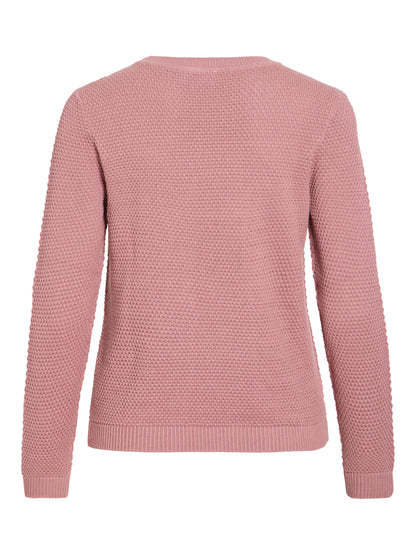 Vila Pullover Rundhals Langarm Strick Top Nostalgia Rose