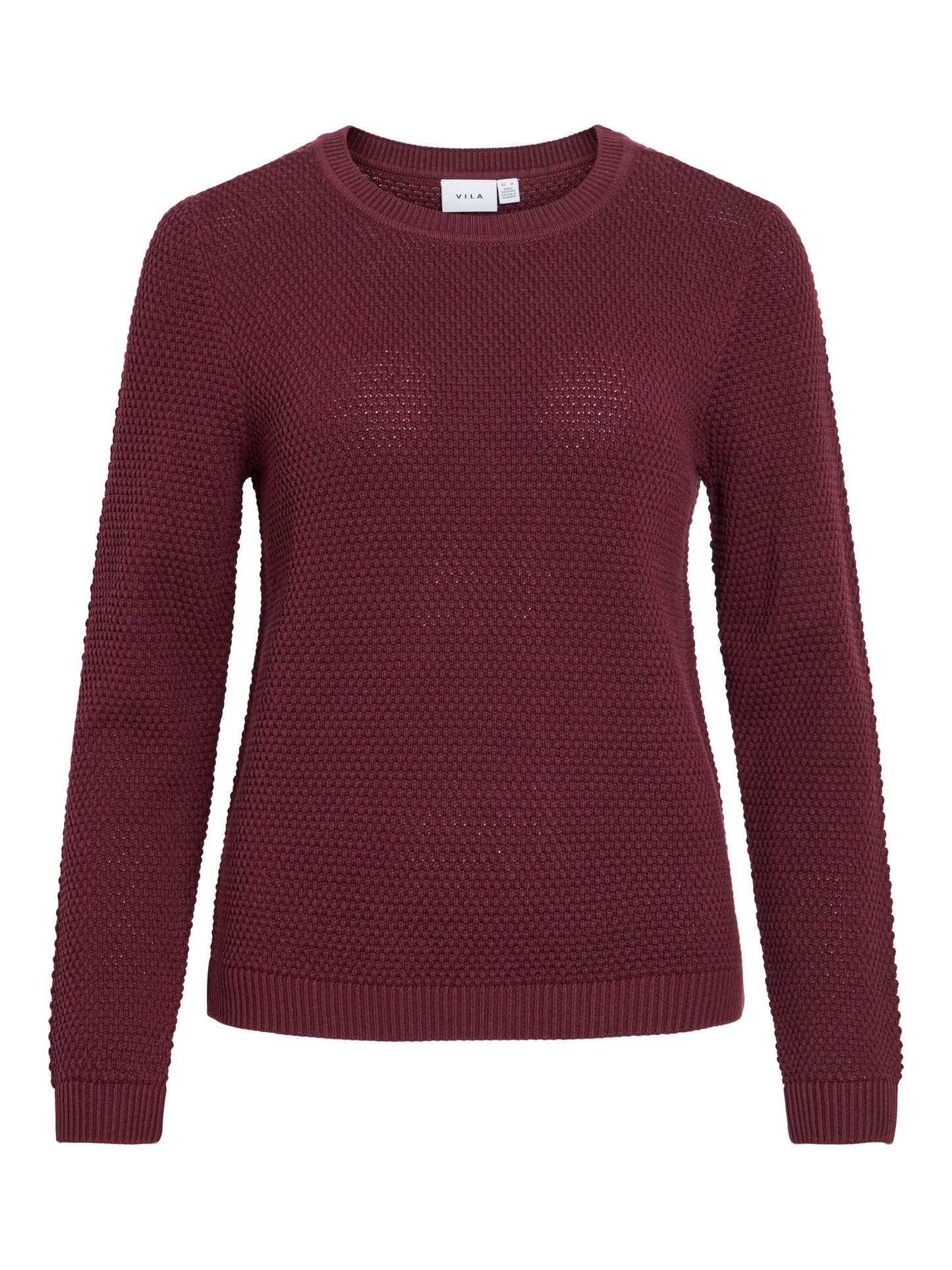 Vila Pullover Rundhals Langarm Strick Top Port Royale