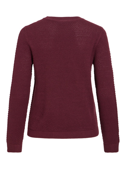 Vila Pullover Rundhals Langarm Strick Top Port Royale