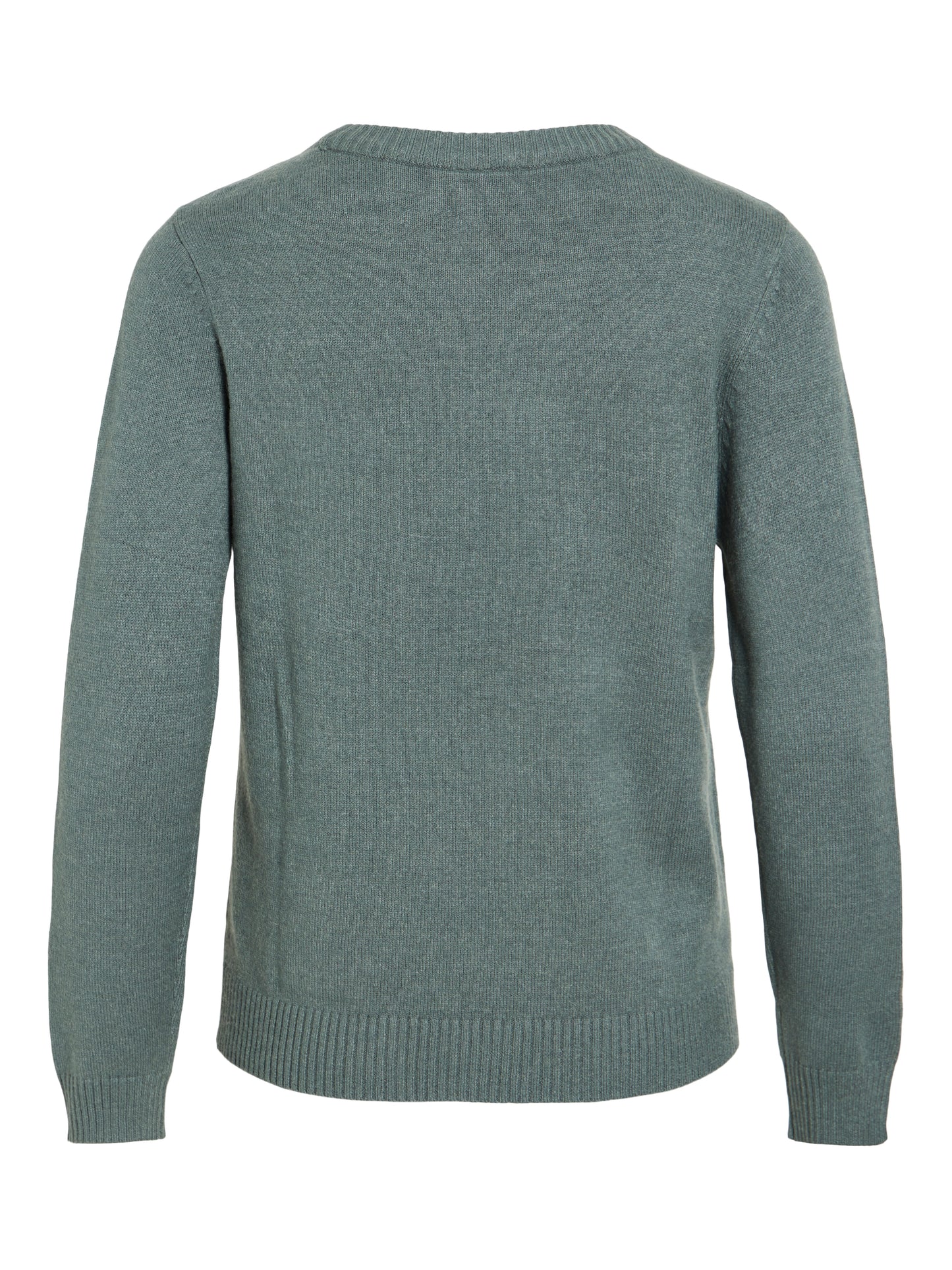 Vila Pullover Rundhals Langarm Strick Top Balsam Green Dark Melange