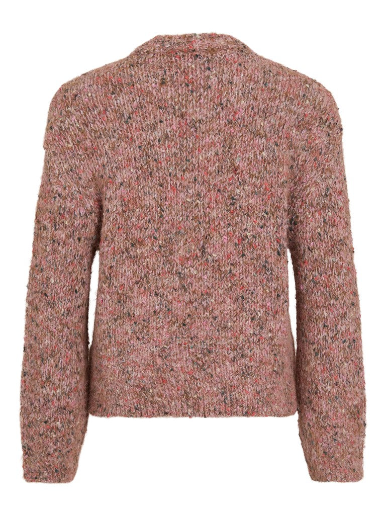 Vila Strickshirt Rundhals Langarm Strick Top Nostalgia Rose Multi