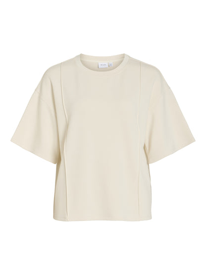Vila T-Shirt Rundhals 3/4-Arm Sweat Birch
