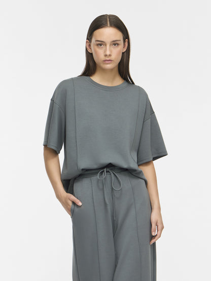 Vila T-Shirt Rundhals 3/4-Arm Sweat Balsam Grün