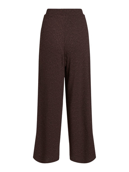 Vila Hose High-Waist Weite Coffee Bean Melange