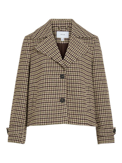 Vila Jacke Langarm Coffee Bean Birch/Nomad/Martini Olive/Black
