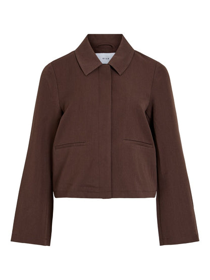 Vila Bluse Langarm Coffee Bean Melange