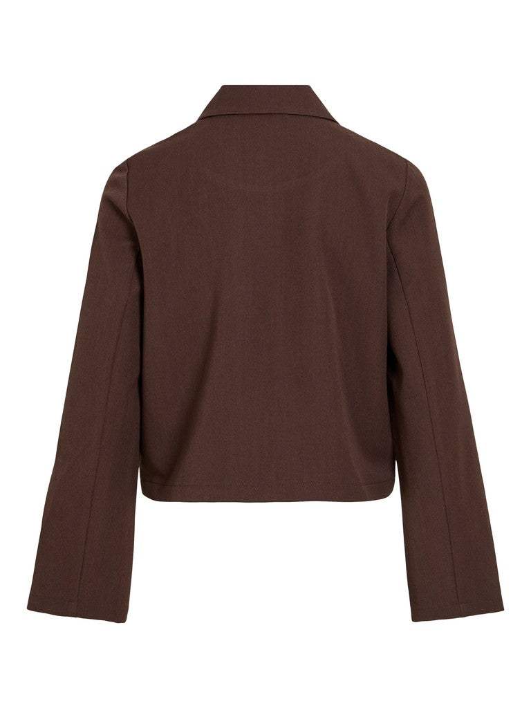 Vila Bluse Langarm Coffee Bean Melange