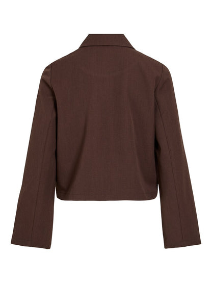 Vila Bluse Langarm Coffee Bean Melange