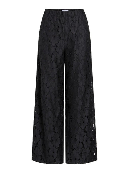 Vila Weite High-Waist Hose Vitonato in Black Beauty