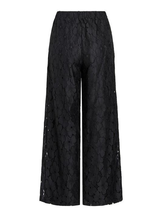 Vila Weite High-Waist Hose Vitonato in Black Beauty