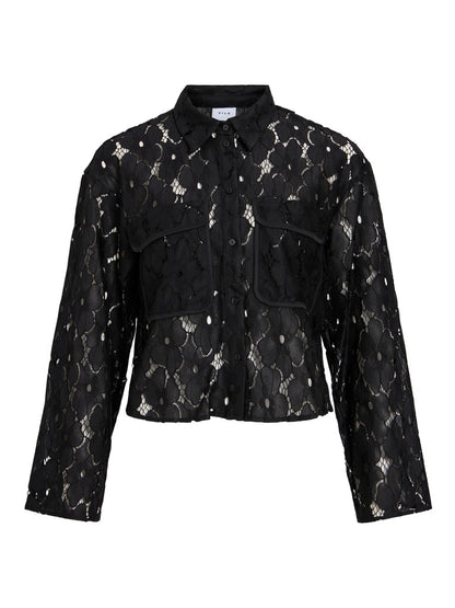 Vila Bluse Vitonato in Black Beauty
